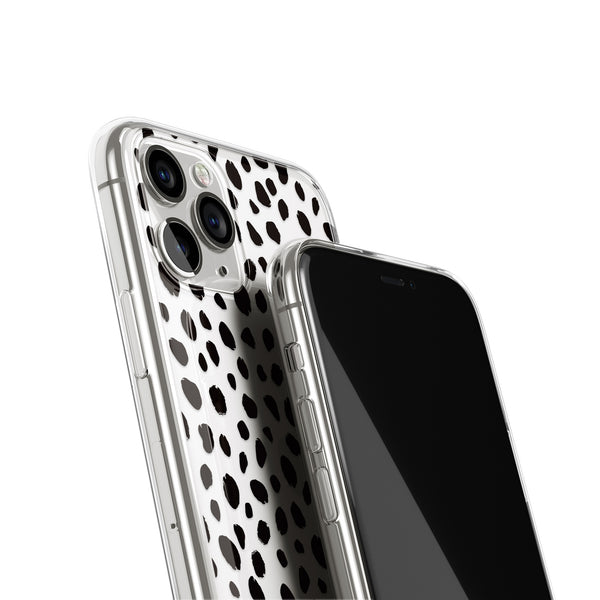 Polka Dots Animal Print iPhone Case, Black Dots Pattern Cover, iPhone 11 Pro
