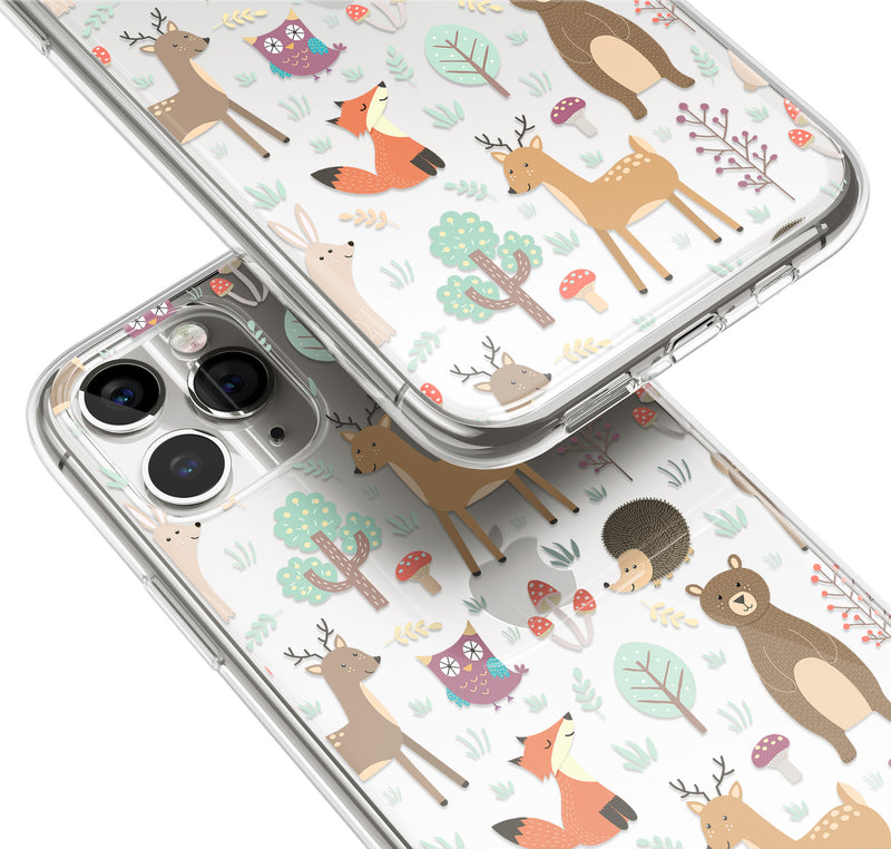 Fox Deer Animal Print iPhone Case, Kids Children Cover, iPhone 11 Pro Max