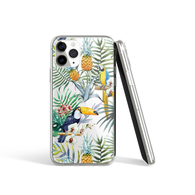 Jungle Birds Print iPhone Case, Tucan Parrots Cover, iPhone 11 X Xs Xr