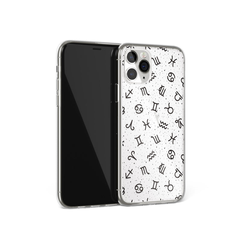 Astral Signs - Zodiac Print iPhone Soft Clear Case, Horoscope Astrology Cover, iPhone 11 Pro Max, iPhone X Xs Xr, iPhone 7 8 Plus