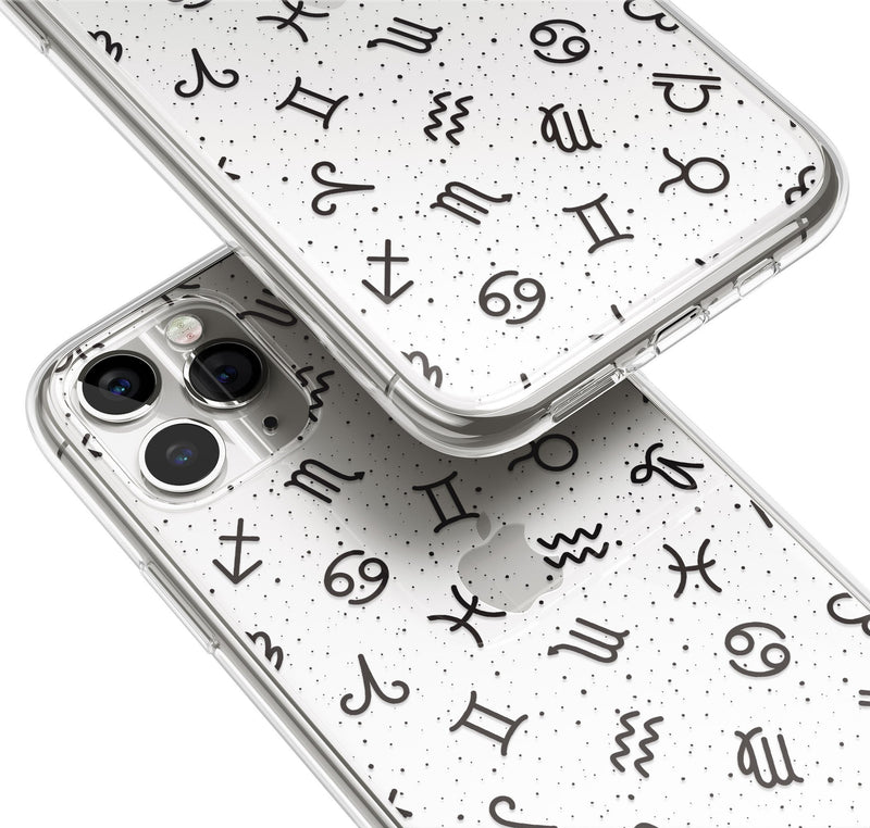 Astral Signs - Zodiac Print iPhone Soft Clear Case, Horoscope Astrology Cover, iPhone 11 Pro Max, iPhone X Xs Xr, iPhone 7 8 Plus