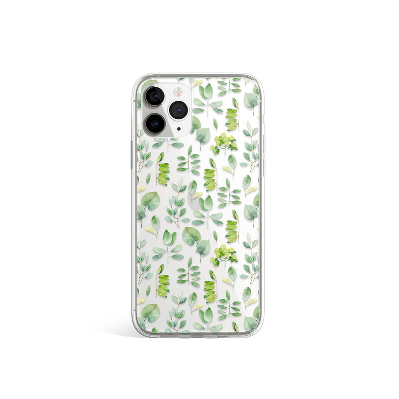 Delicate Greenery Leafy Floral iPhone Case, Silicone Case For iPhone 11,XS,X