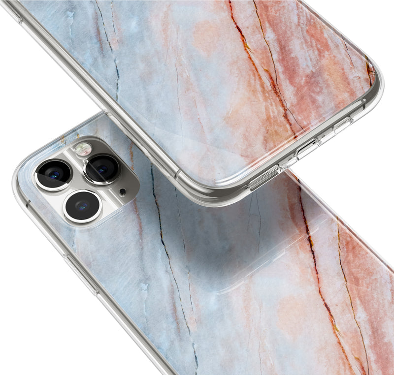 iPhone 11 Pro Silicone Case Dreamy Sunset, Marble Phone Case