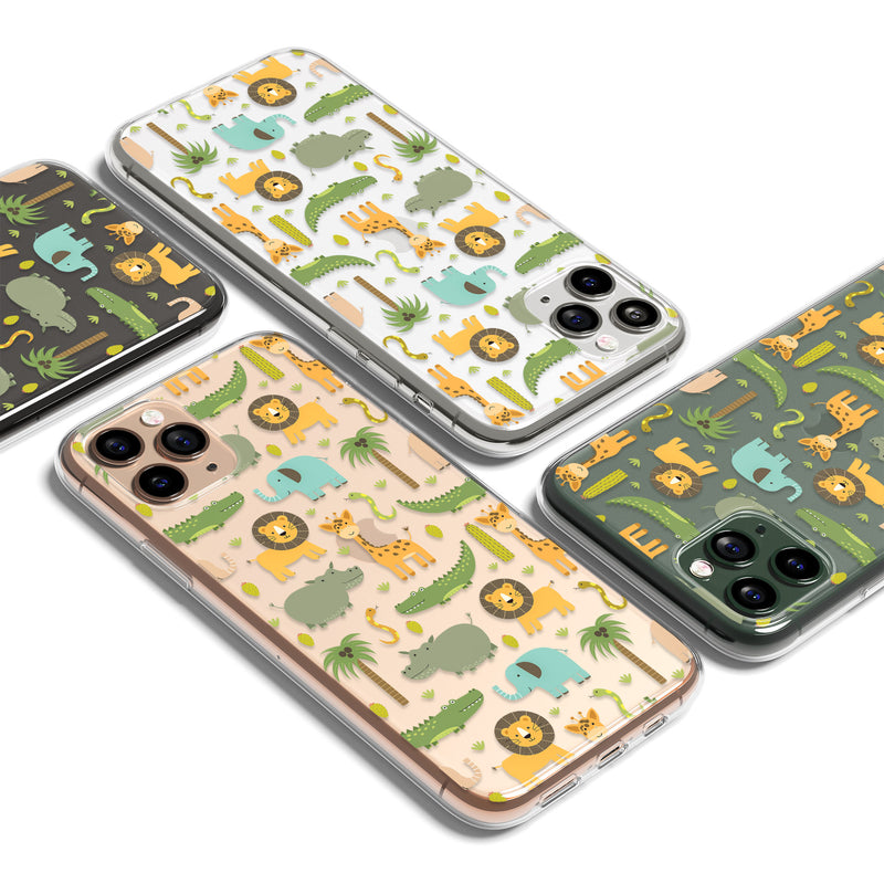 Happy Zoo Animal Print Pattern iPhone Case, iPhone 11,XS,X