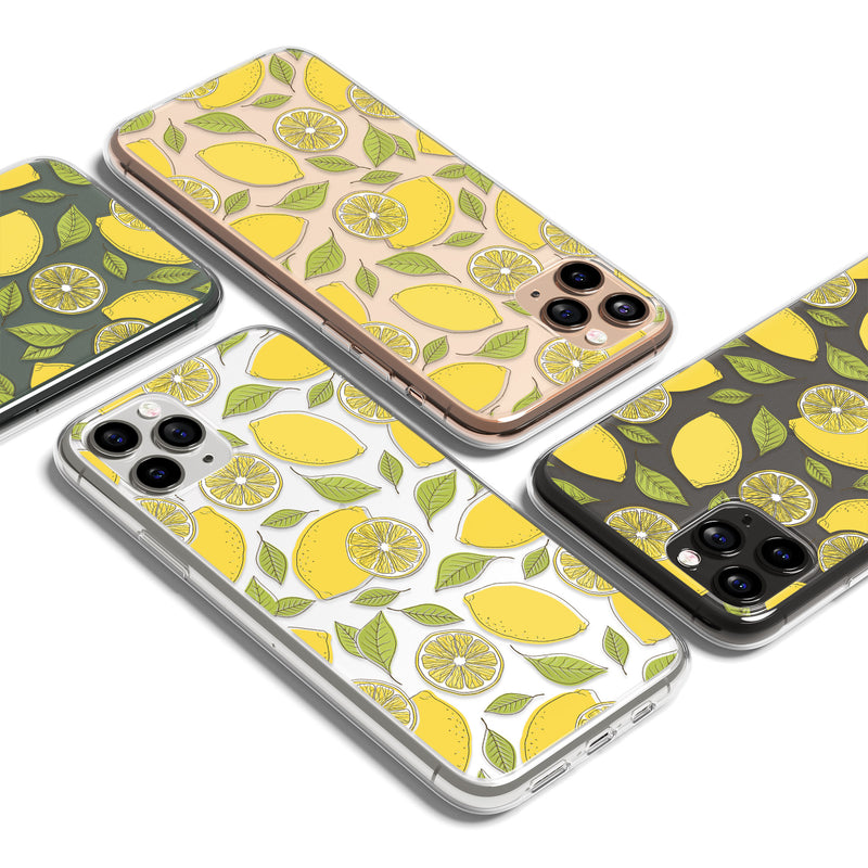 Lemons Fruits Print iPhone Case, Fruity Yellow Lemon