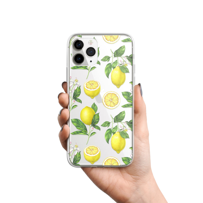 Yellow Lemons Print iPhone Soft Case, Lemonade Cover, iPhone 11 Pro