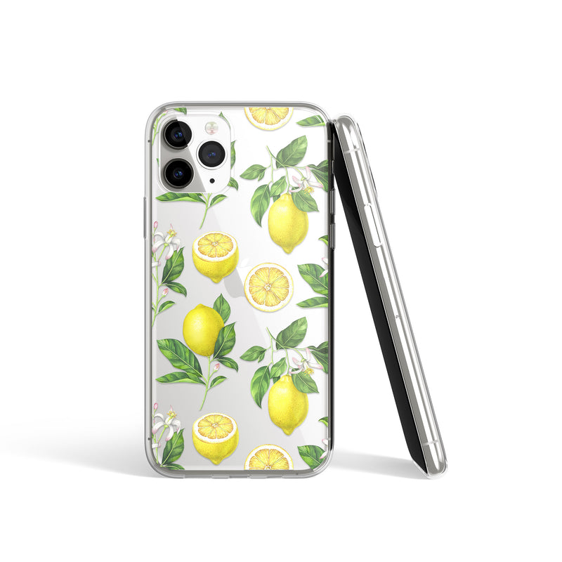Yellow Lemons Print iPhone Soft Case, Lemonade Cover, iPhone 11 Pro