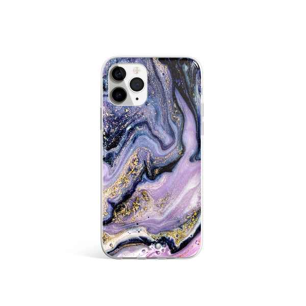 Purple Rain Violet And Pink Marble iPhone Case, Silicone Case For iPhone 11,XS,X