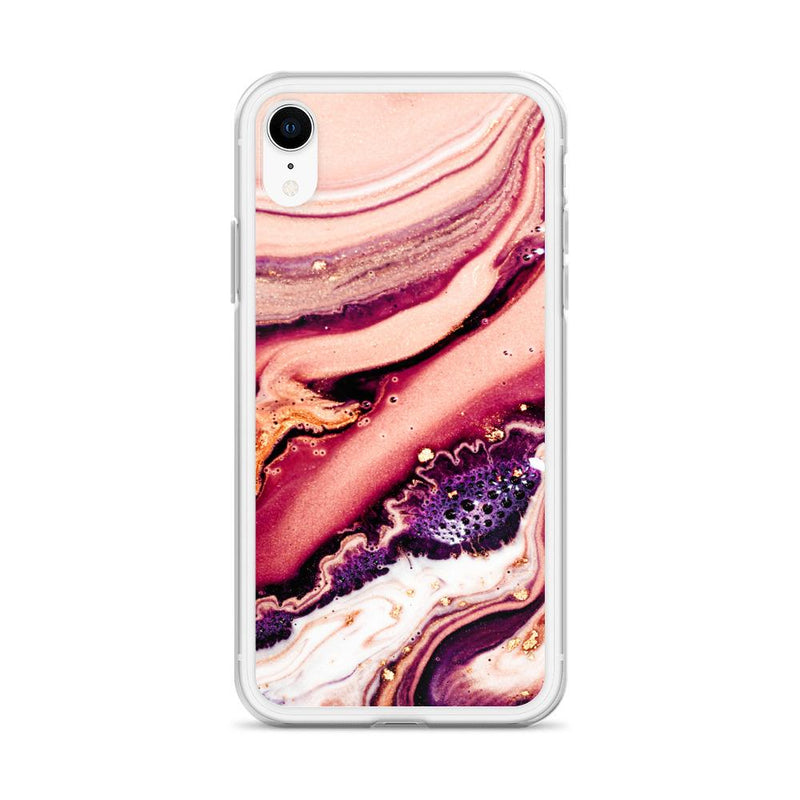 Velvet Dunes Purple And Pink Peach Marble iPhone Case, Silicone Case For iPhone 11,XS,X