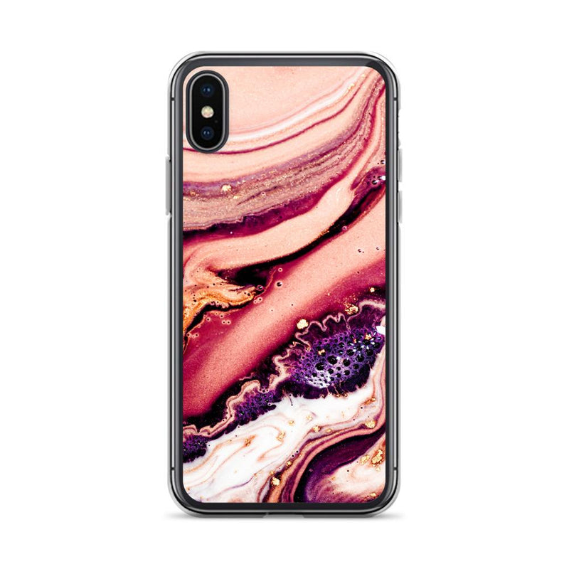 Velvet Dunes Purple And Pink Peach Marble iPhone Case, Silicone Case For iPhone 11,XS,X