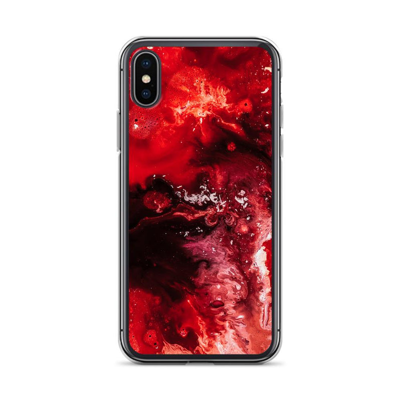 Bloody Mary Red Silicone Marble Print iPhone Case