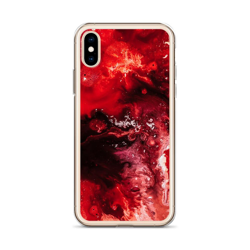 Bloody Mary Red Silicone Marble Print iPhone Case