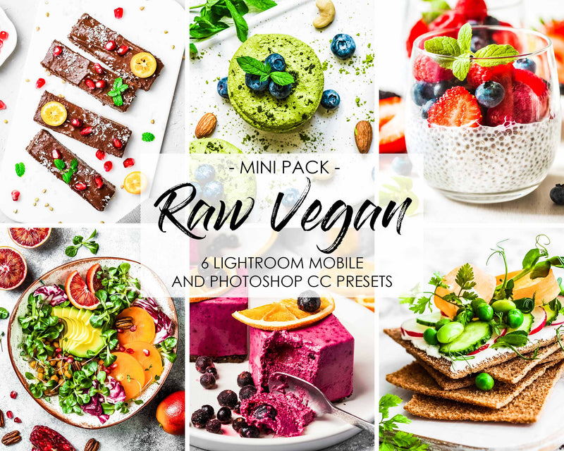 Raw Vegan Food Presets for Photoshop and Lightroom Mobile