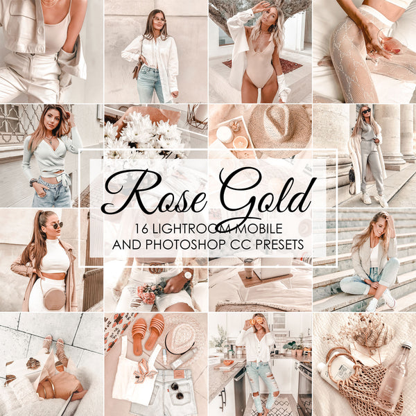 Rose Gold Lightroom Presets and Photoshop Filters