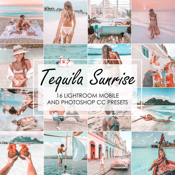 Tequila Sunrise Presets For Pink and Blue Ocean Tones In Lightroom And Photoshop