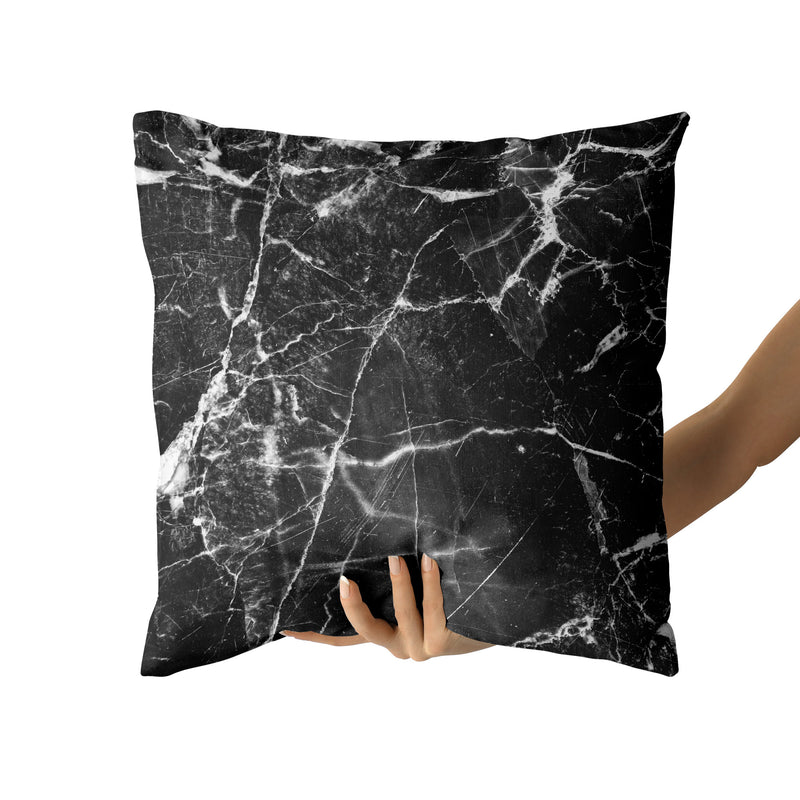 Decorative Throw Pillow Black Marble, Contemporary Modern Home Decor