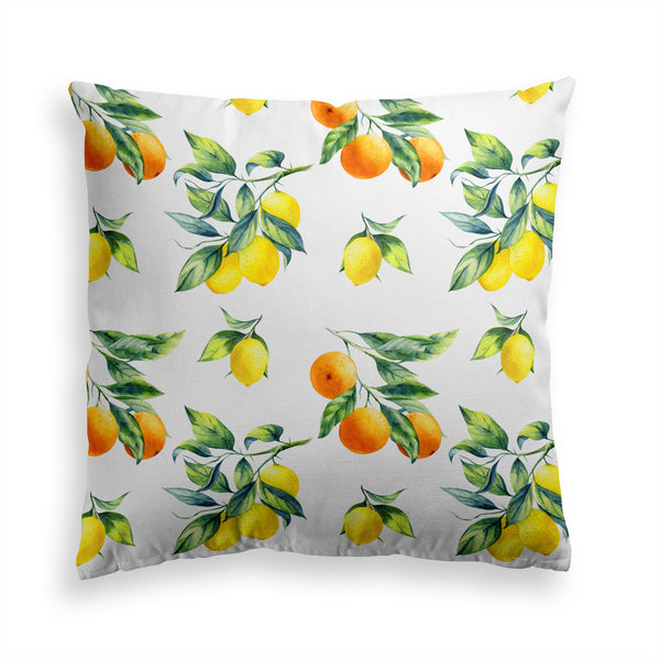 Decorative Throw Pillow, Lemon Fruits Pillow Print, Lemons Oranges Pillow, Contemporary Modern Home Decor
