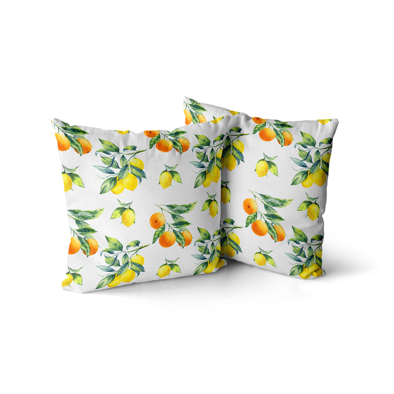 Decorative Throw Pillow, Lemon Fruits Pillow Print, Lemons Oranges Pillow, Contemporary Modern Home Decor