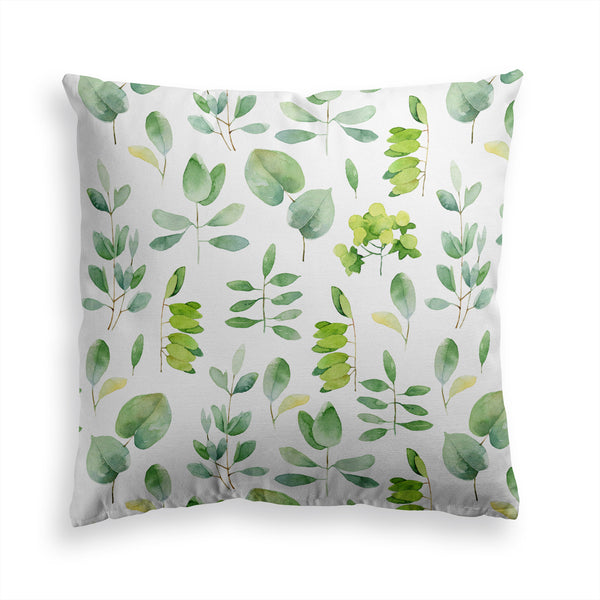 Decorative Throw Pillow Leafy Floral Pillow Print, Green Leaf Pillow