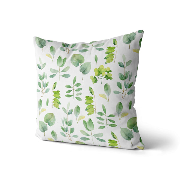 Decorative Throw Pillow Leafy Floral Pillow Print, Green Leaf Pillow
