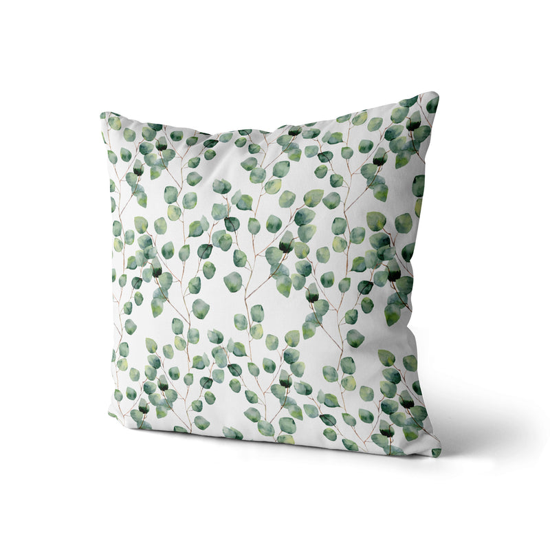 Decorative Throw Pillow, Floral Green Pillow Print, Tree Plant Leaf Pillow, Contemporary Modern Home Decor