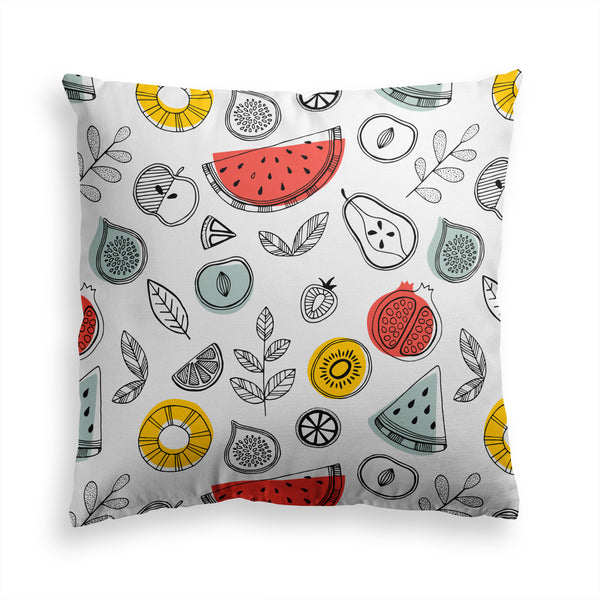Summer Fruits Pillow Print, Avocado Melon Lemon Pillow, Home Decor