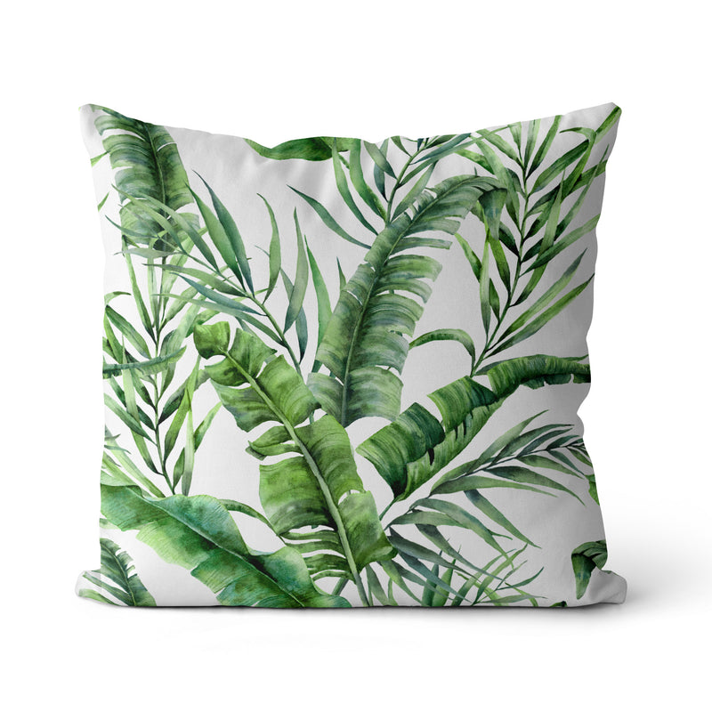 Decorative Throw Pillow Palm Tree Banana Leaf Print, Floral Pillow