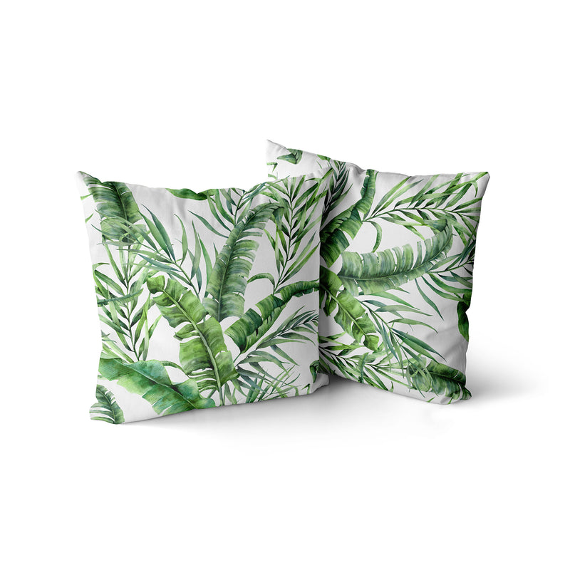 Decorative Throw Pillow Palm Tree Banana Leaf Print, Floral Pillow