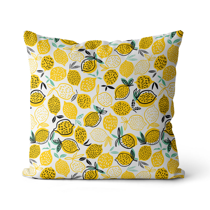 Yellow Lemons Pillow Print, Lemon Citrus Pillow, Modern Home Decor