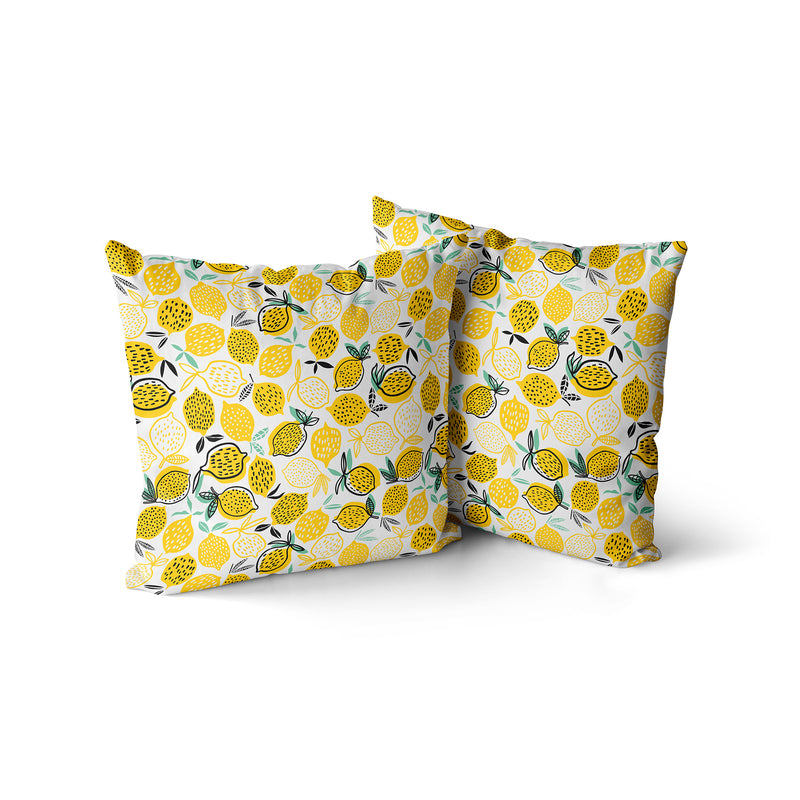 Yellow Lemons Pillow Print, Lemon Citrus Pillow, Modern Home Decor